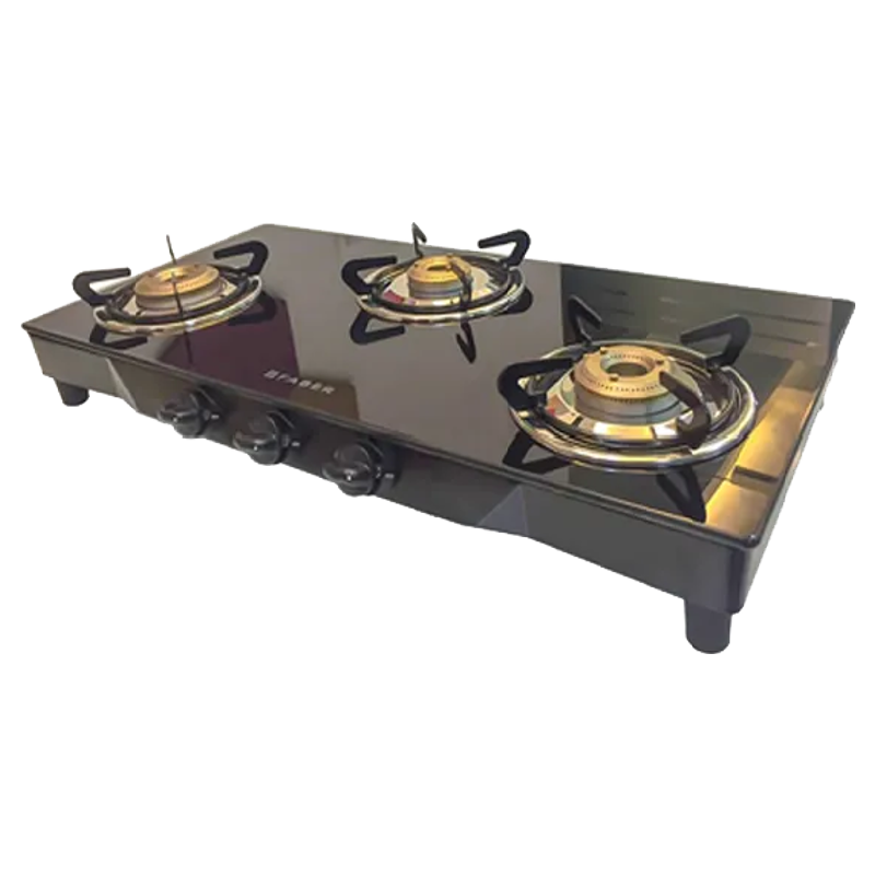 Buy Faber JUMBO 3BB BK AI Toughened Glass Top 3 Burner Automatic Gas